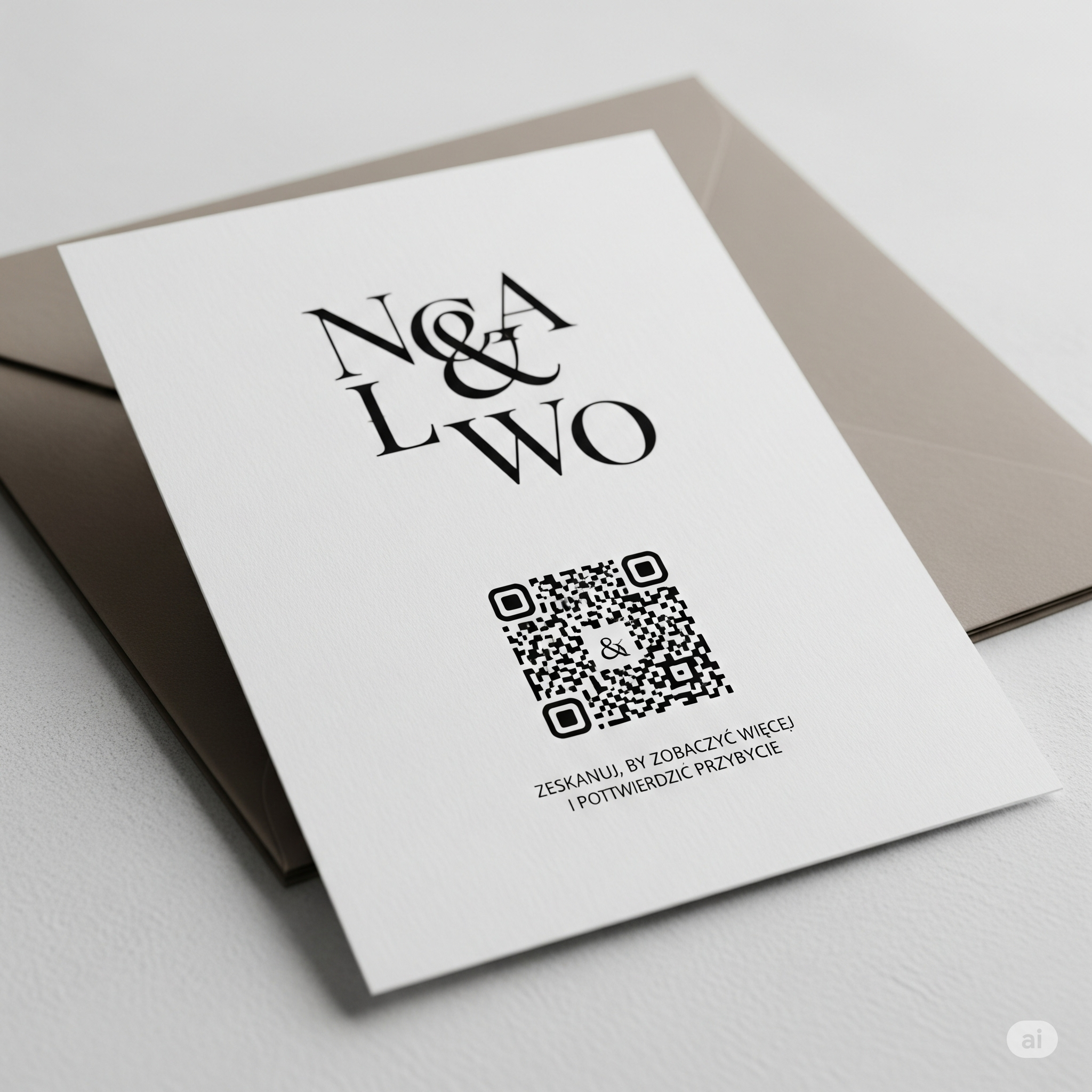 Przykładowe zaproszenie papierowe z kodem QR